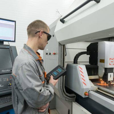 MOSCOW, RUSSIA - November 27, 2014 - Production of electronic components  at high-tech factory